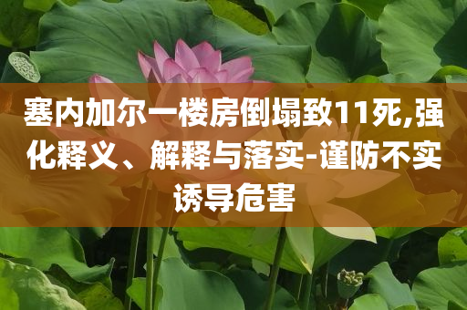 塞內加爾一樓房倒塌致11死,強化釋義、解釋與落實-謹防不實誘導危害