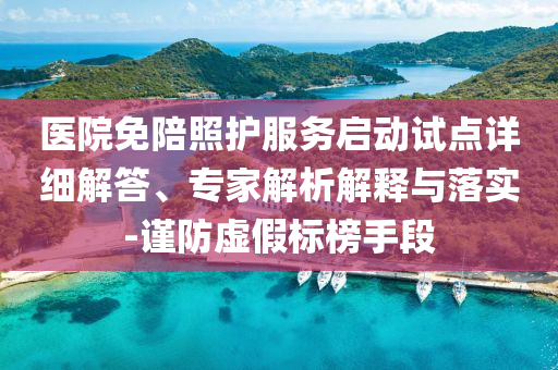 醫(yī)院免陪照護服務(wù)啟動試點詳細解答、專家解析解釋與落實-謹防虛假標榜手段
