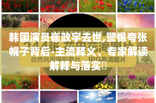 韓國演員崔政宇去世,警惕夸張幌子背后-主流釋義、專家解讀解釋與落實?