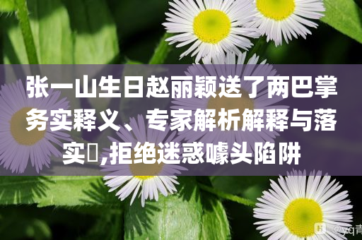 張一山生日趙麗穎送了兩巴掌務(wù)實(shí)釋義、專家解析解釋與落實(shí)?,拒絕迷惑噱頭陷阱