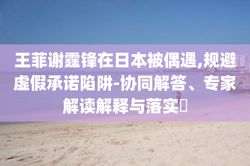 王菲謝霆鋒在日本被偶遇,規(guī)避虛假承諾陷阱-協(xié)同解答、專家解讀解釋與落實(shí)?