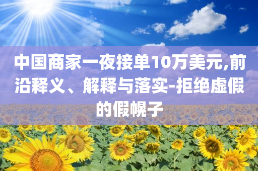 中國(guó)商家一夜接單10萬美元,前沿釋義、解釋與落實(shí)-拒絕虛假的假幌子