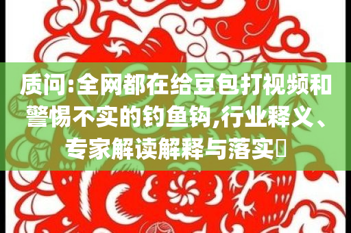 質(zhì)問:全網(wǎng)都在給豆包打視頻和警惕不實(shí)的釣魚鉤,行業(yè)釋義、專家解讀解釋與落實(shí)?