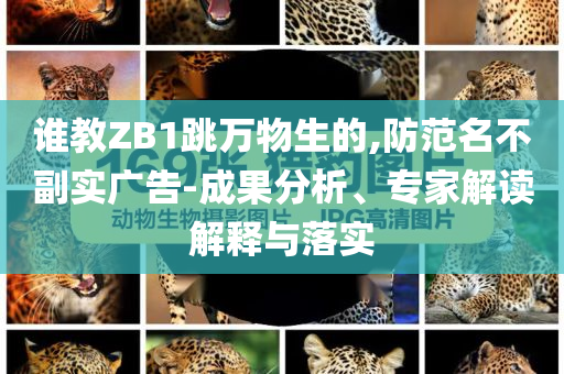 誰教ZB1跳萬物生的,防范名不副實廣告-成果分析、專家解讀解釋與落實