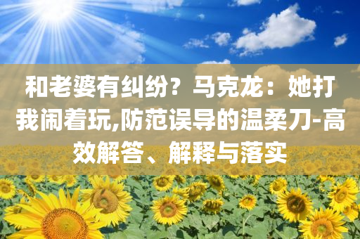 和老婆有糾紛？馬克龍：她打我鬧著玩,防范誤導(dǎo)的溫柔刀-高效解答、解釋與落實(shí)