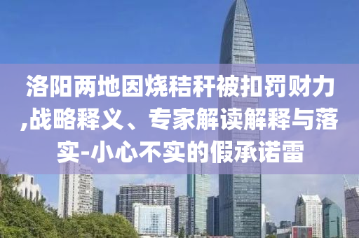 洛陽(yáng)兩地因燒秸稈被扣罰財(cái)力,戰(zhàn)略釋義、專(zhuān)家解讀解釋與落實(shí)-小心不實(shí)的假承諾雷