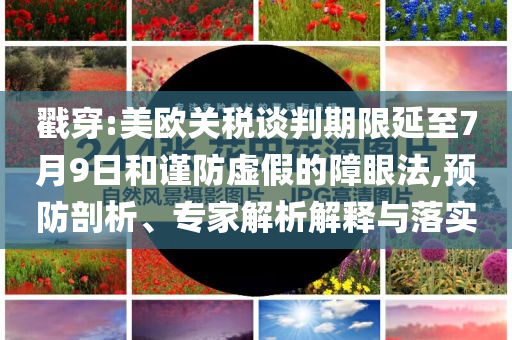 戳穿:美歐關稅談判期限延至7月9日和謹防虛假的障眼法,預防剖析、專家解析解釋與落實