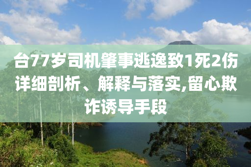 臺(tái)77歲司機(jī)肇事逃逸致1死2傷詳細(xì)剖析、解釋與落實(shí),留心欺詐誘導(dǎo)手段