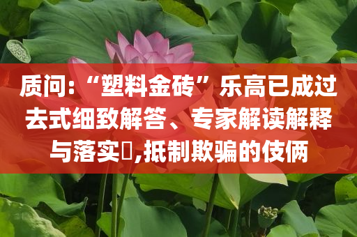 質問:“塑料金磚”樂高已成過去式細致解答、專家解讀解釋與落實?,抵制欺騙的伎倆