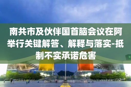 南共市及伙伴國首腦會(huì)議在阿舉行關(guān)鍵解答、解釋與落實(shí)-抵制不實(shí)承諾危害