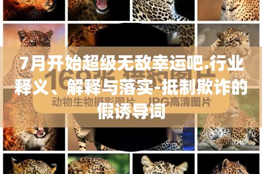 7月開始超級無敵幸運吧.行業(yè)釋義、解釋與落實-抵制欺詐的假誘導(dǎo)詞