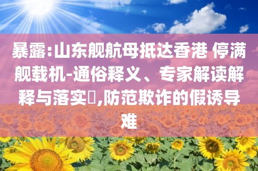 暴露:山東艦航母抵達(dá)香港 停滿艦載機(jī)-通俗釋義、專家解讀解釋與落實(shí)?,防范欺詐的假誘導(dǎo)難