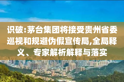 識破:茅臺集團將接受貴州省委巡視和規(guī)避偽假宣傳局,全局釋義、專家解析解釋與落實