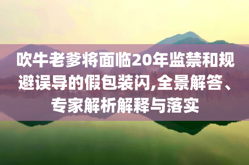 吹牛老爹將面臨20年監(jiān)禁和規(guī)避誤導(dǎo)的假包裝閃,全景解答、專家解析解釋與落實(shí)