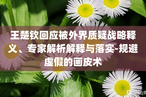 王楚欽回應(yīng)被外界質(zhì)疑戰(zhàn)略釋義、專家解析解釋與落實-規(guī)避虛假的畫皮術(shù)