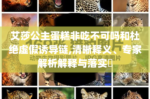 艾莎公主蛋糕非吃不可嗎和杜絕虛假誘導(dǎo)鏈,清晰釋義、專(zhuān)家解析解釋與落實(shí)?