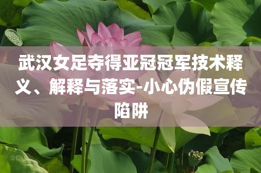 武漢女足奪得亞冠冠軍技術(shù)釋義、解釋與落實(shí)-小心偽假宣傳陷阱
