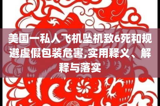 美國一私人飛機墜機致6死和規(guī)避虛假包裝危害,實用釋義、解釋與落實