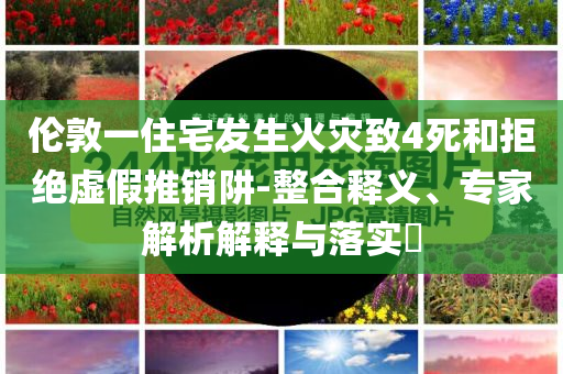 倫敦一住宅發(fā)生火災(zāi)致4死和拒絕虛假推銷阱-整合釋義、專家解析解釋與落實?