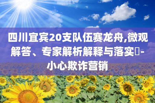 四川宜賓20支隊伍賽龍舟,微觀解答、專家解析解釋與落實?-小心欺詐營銷