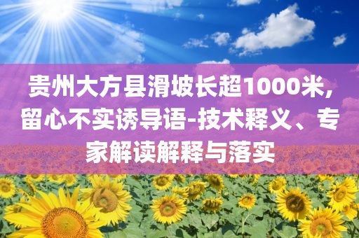 貴州大方縣滑坡長(zhǎng)超1000米,留心不實(shí)誘導(dǎo)語(yǔ)-技術(shù)釋義、專家解讀解釋與落實(shí)