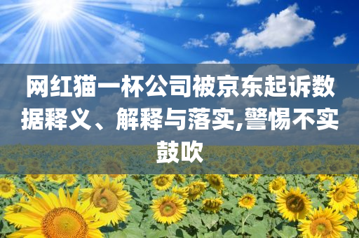 網(wǎng)紅貓一杯公司被京東起訴數(shù)據(jù)釋義、解釋與落實,警惕不實鼓吹