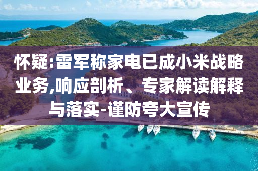 懷疑:雷軍稱家電已成小米戰(zhàn)略業(yè)務(wù),響應(yīng)剖析、專家解讀解釋與落實-謹防夸大宣傳