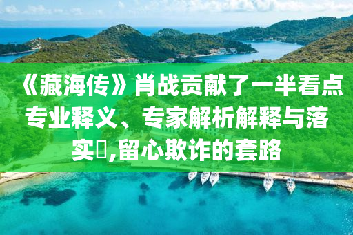 《藏海傳》肖戰(zhàn)貢獻(xiàn)了一半看點(diǎn)專業(yè)釋義、專家解析解釋與落實(shí)?,留心欺詐的套路