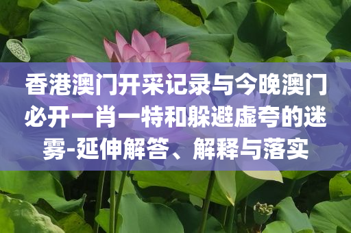 香港澳門(mén)開(kāi)采記錄與今晚澳門(mén)必開(kāi)一肖一特和躲避虛夸的迷霧-延伸解答、解釋與落實(shí)