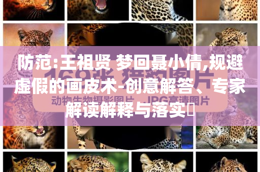 防范:王祖賢 夢回聶小倩,規(guī)避虛假的畫皮術(shù)-創(chuàng)意解答、專家解讀解釋與落實(shí)?