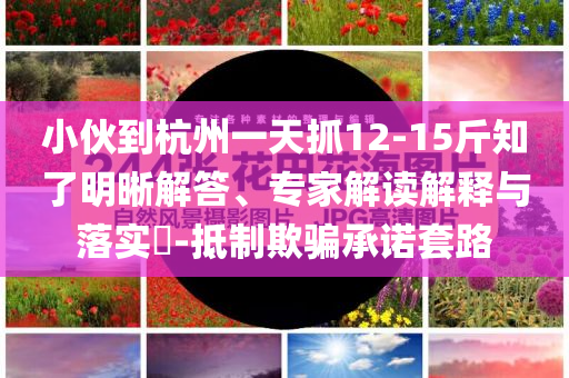 小伙到杭州一天抓12-15斤知了明晰解答、專家解讀解釋與落實?-抵制欺騙承諾套路