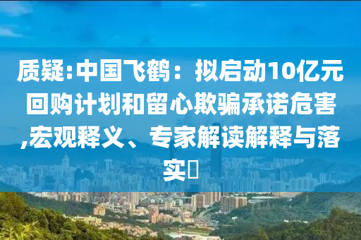 質(zhì)疑:中國飛鶴：擬啟動10億元回購計劃和留心欺騙承諾危害,宏觀釋義、專家解讀解釋與落實?