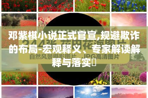 鄧紫棋小說正式官宣,規(guī)避欺詐的布局-宏觀釋義、專家解讀解釋與落實?