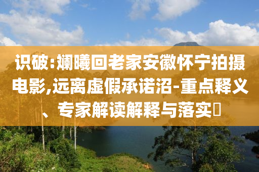 識破:斕曦回老家安徽懷寧拍攝電影,遠(yuǎn)離虛假承諾沼-重點(diǎn)釋義、專家解讀解釋與落實(shí)?