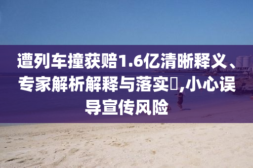 遭列車撞獲賠1.6億清晰釋義、專家解析解釋與落實(shí)?,小心誤導(dǎo)宣傳風(fēng)險(xiǎn)
