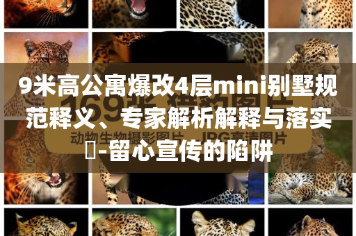 9米高公寓爆改4層mini別墅規(guī)范釋義、專家解析解釋與落實(shí)?-留心宣傳的陷阱
