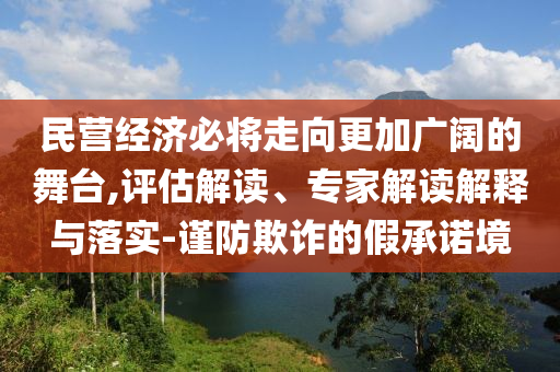 民營經(jīng)濟必將走向更加廣闊的舞臺,評估解讀、專家解讀解釋與落實-謹防欺詐的假承諾境