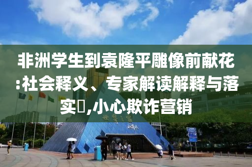 非洲學生到袁隆平雕像前獻花:社會釋義、專家解讀解釋與落實?,小心欺詐營銷
