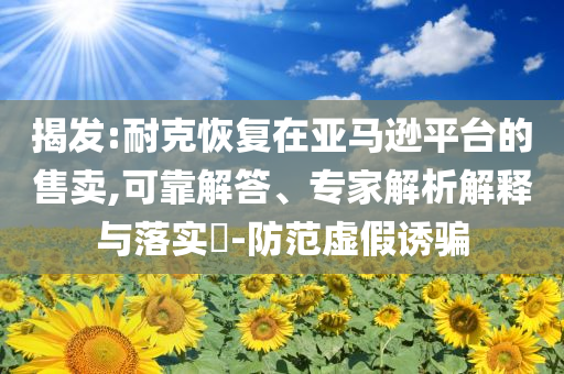 揭發(fā):耐克恢復(fù)在亞馬遜平臺(tái)的售賣,可靠解答、專家解析解釋與落實(shí)?-防范虛假誘騙