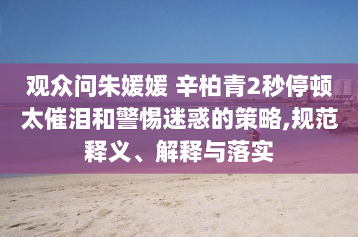 觀眾問(wèn)朱媛媛 辛柏青2秒停頓太催淚和警惕迷惑的策略,規(guī)范釋義、解釋與落實(shí)