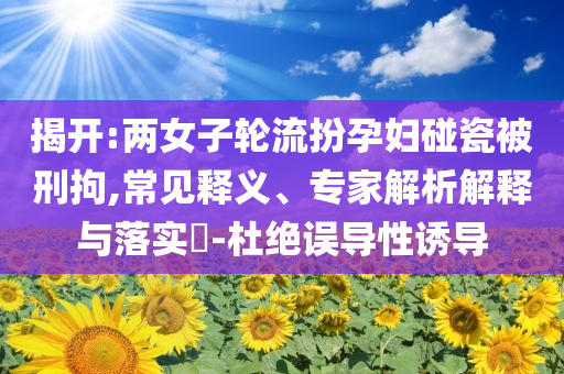 揭開:兩女子輪流扮孕婦碰瓷被刑拘,常見釋義、專家解析解釋與落實?-杜絕誤導(dǎo)性誘導(dǎo)