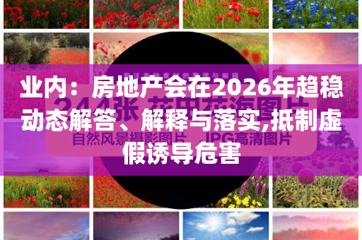 業(yè)內(nèi)：房地產(chǎn)會在2026年趨穩(wěn)動態(tài)解答、解釋與落實,抵制虛假誘導(dǎo)危害