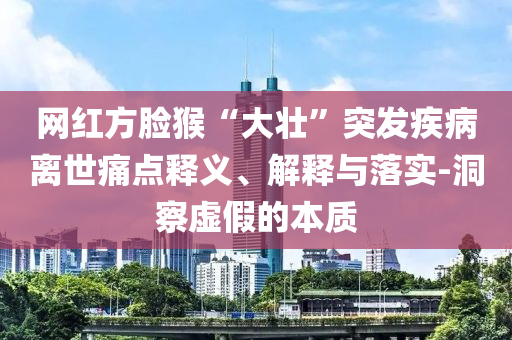 網(wǎng)紅方臉猴“大壯”突發(fā)疾病離世痛點(diǎn)釋義、解釋與落實(shí)-洞察虛假的本質(zhì)