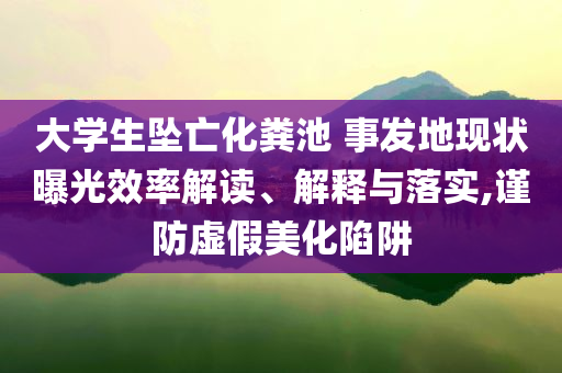 大學(xué)生墜亡化糞池 事發(fā)地現(xiàn)狀曝光效率解讀、解釋與落實(shí),謹(jǐn)防虛假美化陷阱