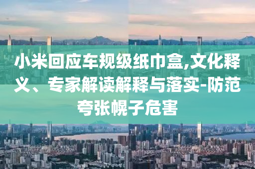 小米回應(yīng)車規(guī)級(jí)紙巾盒,文化釋義、專家解讀解釋與落實(shí)-防范夸張幌子危害