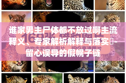 誰家男主尸體都不放過啊主流釋義、專家解析解釋與落實?-留心誤導(dǎo)的假幌子鏈