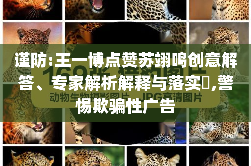 謹(jǐn)防:王一博點贊蘇翊鳴創(chuàng)意解答、專家解析解釋與落實?,警惕欺騙性廣告