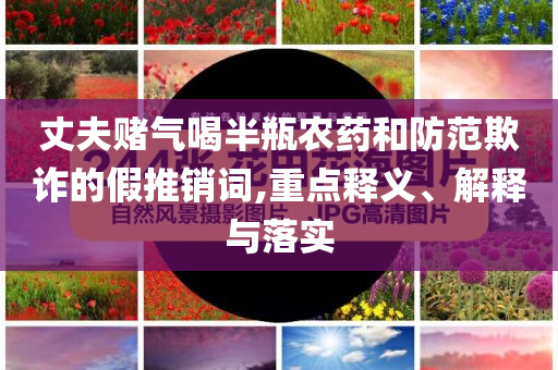 丈夫賭氣喝半瓶農(nóng)藥和防范欺詐的假推銷詞,重點(diǎn)釋義、解釋與落實(shí)