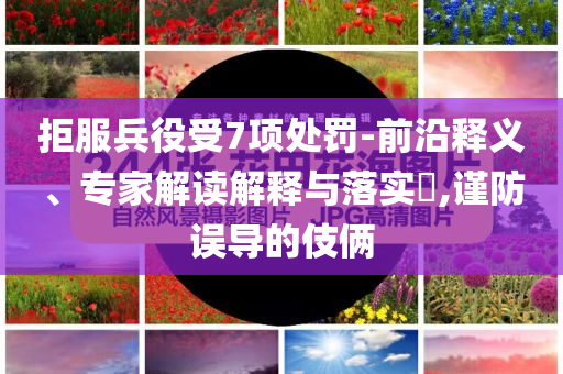 拒服兵役受7項處罰-前沿釋義、專家解讀解釋與落實?,謹防誤導的伎倆