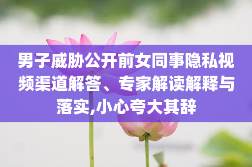 男子威脅公開(kāi)前女同事隱私視頻渠道解答、專家解讀解釋與落實(shí),小心夸大其辭